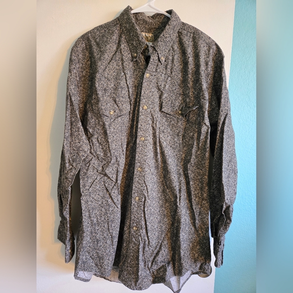 Vintage Express Riders Paisley Gray Button-Up Size L